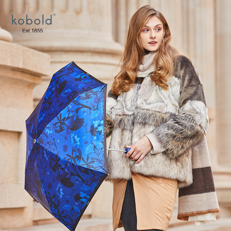 German kobold beach umbrella female black rubber mini sunshade sun protection against UV small portable double layer umbrella