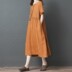 Xia mới 2019 Hàn Quốc phiên bản lớn mã thời trang nghệ thuật váy ngắn tay lỏng lẻo của phụ nữ khâu trong váy dài giản dị 