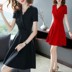 Slim váy vào mùa hè dài mới 2020 Hepburn gió nhỏ váy đen cổ chữ V khí A-từ phụ nữ váy chính thức 