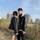 Winter Lamb Wool Couple Outfit Plus Velvet Leather Jacket 2023 New Fur All-In-One Trendy Fur-Cotton Jacket Lin Wanwan