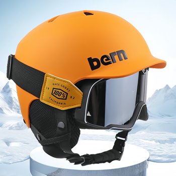 Bern's same professional ski helmet, single and double board ski equipment protective gear for men and women, warm and anti-collision snow helmet, snow hat