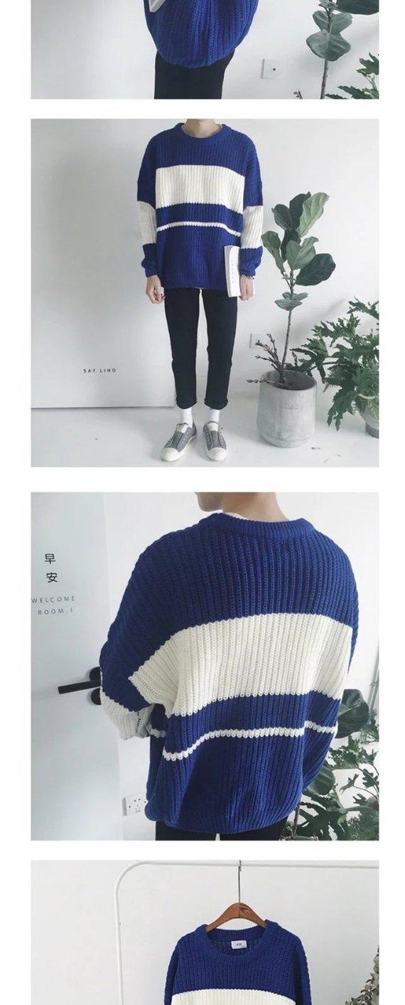 Mùa thu và mùa đông rừng uốn cong bf gió dòng quần áo nam nữ cặp đôi đẹp trai t sinh viên Hàn Quốc áo len lỏng xu hướng áo len áo len lông thỏ