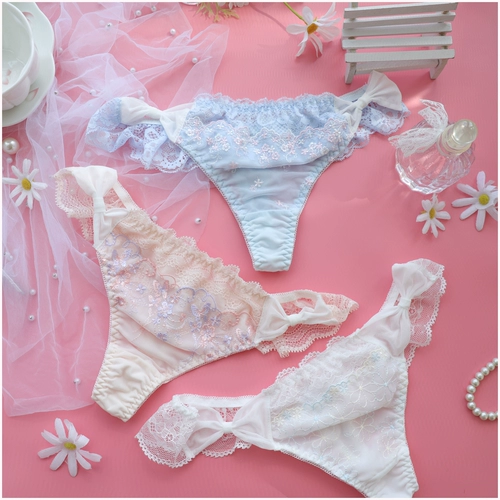 Японское сексуальное комфортное шелковое нижнее белье, штаны, с вышивкой