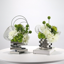 Modern simple simulated floral geometric flower ware soft decoration model house sales department negotiation table hydrangea combination ornaments
