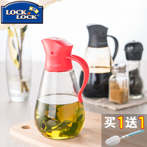 Lock lock flagship store Glass oil pot leak-proof large pour oil pot Household soy sauce vinegar bottle Kitchen supplies