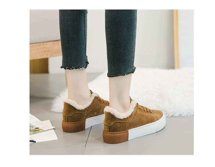 Đặc biệt hàng ngày mùa đông hai đôi giày cotton nữ cộng với giày vải nhung dày Phiên bản Hàn Quốc của những đôi giày cotton ấm áp hoang dã dành cho nữ mùa đông giày sục thể thao