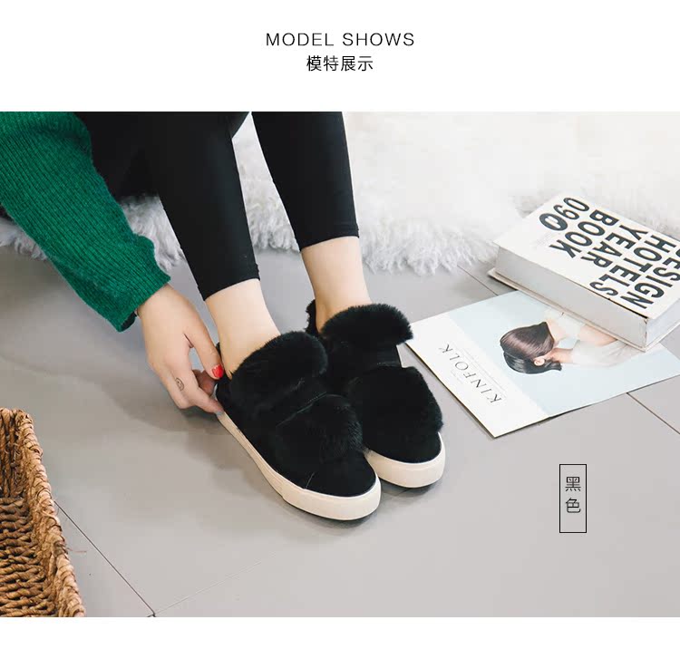 Đặc biệt hàng ngày mùa đông cộng với giày nhung dày Giày cotton nữ giày vải canvas siêu cháy Phiên bản giày len hoang dã Hàn Quốc giày thể thao nam