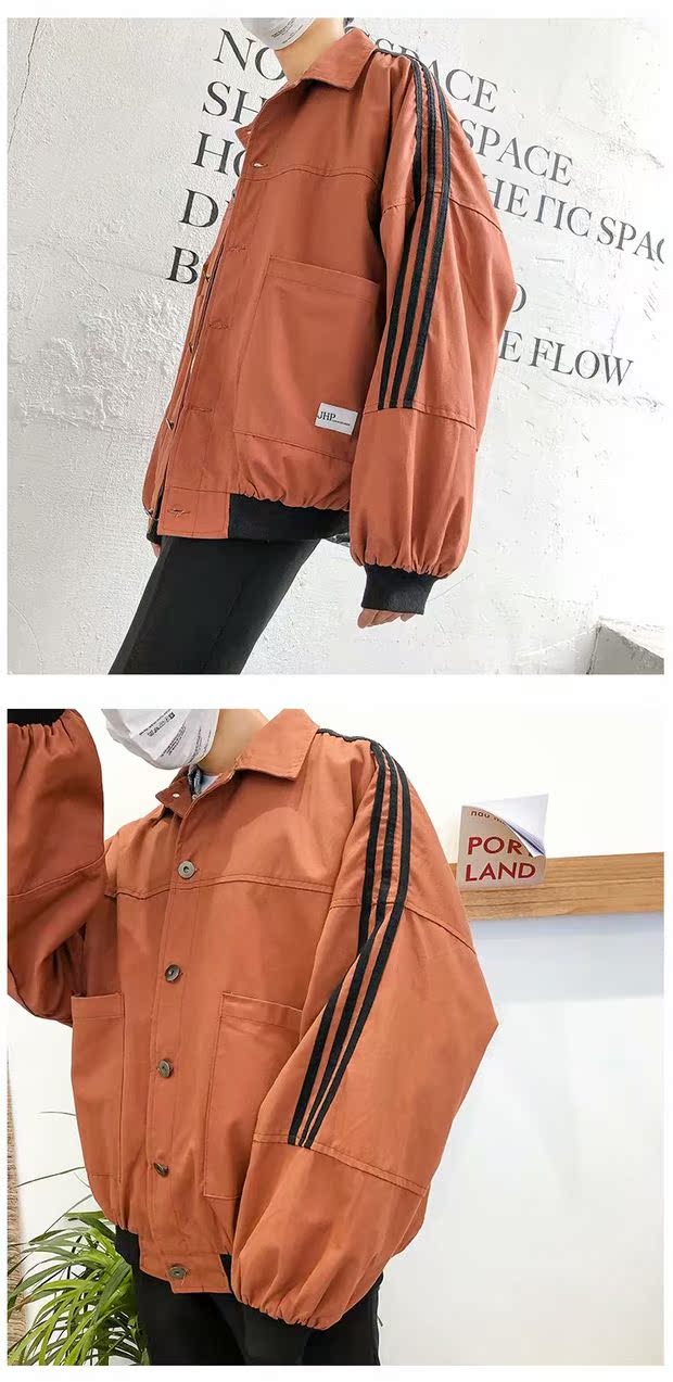Nhật Bản gió gió bf gió lỏng ve áo dụng cụ nam mùa thu in siêu lửa áo khoác chic áo jacket nam