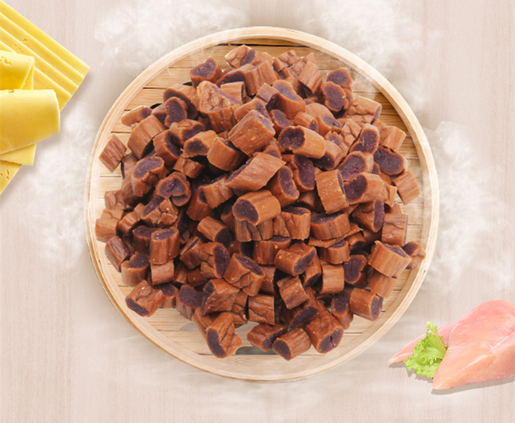 [Thịt bò tươi hấp] 500g đồ ăn nhẹ cho chó và mèo dải thịt bò phần thưởng đào tạo thành chó con mèo khoai tây tím thức ăn cho chó phốc