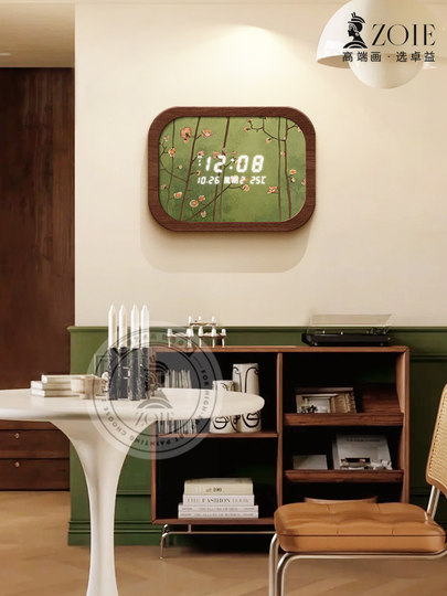 Medieval Style Restaurant Wall Clock Digital Display Retro Creative Clock Art Clock Living Room Electronic Clock 2025 New Model
