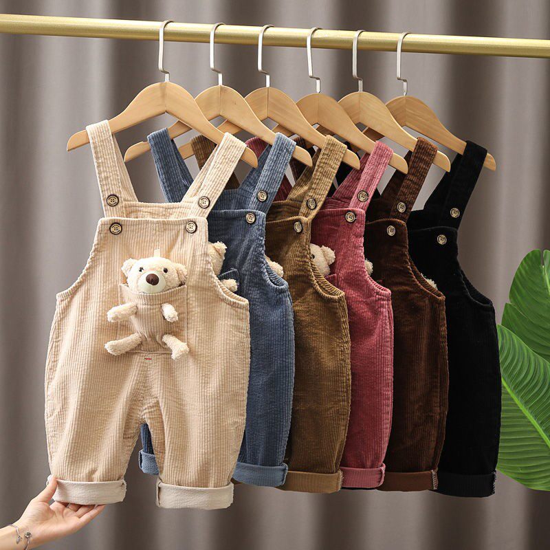 Baby Spring and Autumn Single Pants Children's Striped Velvet Holding Baby Bag Pants