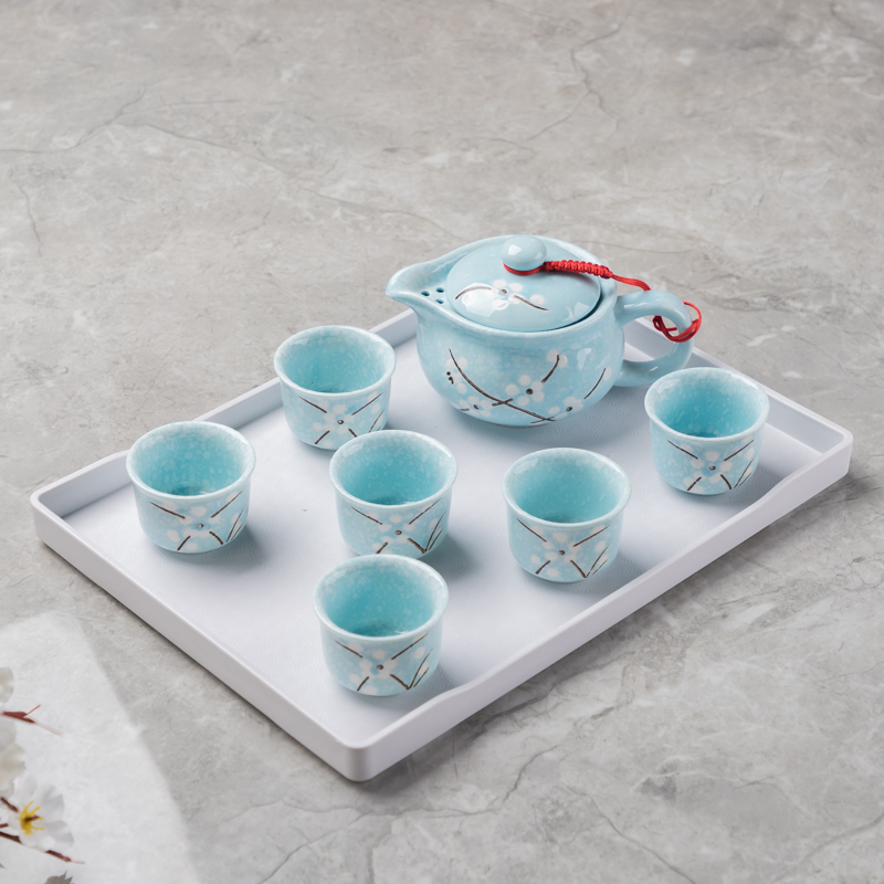 Ceramic tea set Set Gongfu Tea Set Tea Set Snow Flower Teapot Tea Tray Tea Tray Tea Tray Tea Suit Home