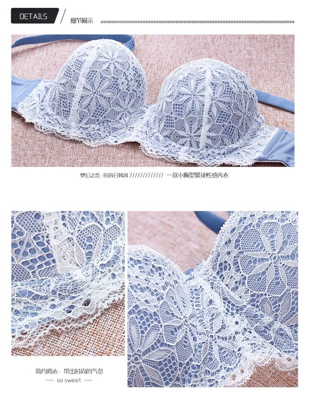 Sexy Lace 1/2 Tube Cô gái hàng đầu Đồ lót ngực nhỏ Áo ngực dày Half Cup Thoải mái Thu thập có thể điều chỉnh áo ngực