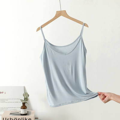 Modal halter top for women to wear as a summer base to prevent exposure, with a thin, strapless and body-hugging style for mom's home pajamas