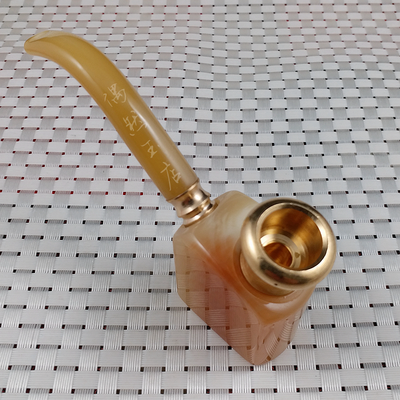 Dual-purpose large square horn tobacco pipe with filter pipe pot washable dry smoking set