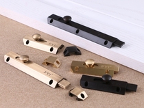  Black pure copper surface-mounted lock buckle door bolt Anti-theft door buckle door latch Solid wood door window Chinese antique all-copper latch