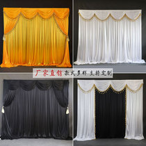 New mourning hall layout gauze curtain funeral parlor funeral curtain mourning tent decoration background gauze curtain black and white cloth