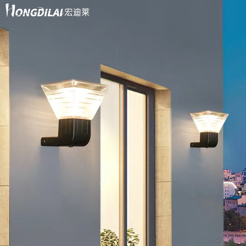 太阳能壁灯室外防水现代简约别墅门灯家用凉亭花园露台户外庭院灯
