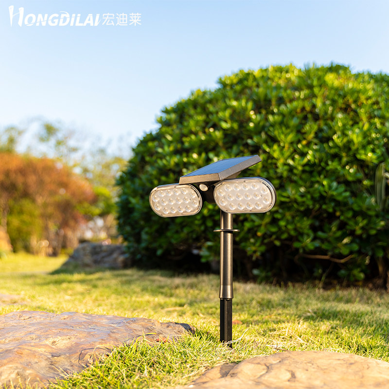 宏迪莱太阳能草坪灯照树灯花园庭院地插灯户外防水公园led射灯