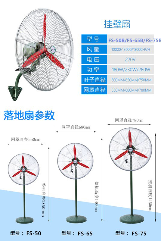 quạt yanfan Quạt công nghiệp cao cấp công nghiệp cao tầng quạt đồng động cơ xưởng xưởng treo tường mạnh treo quạt gió lớn - Quạt điện quạt treo trần nhà