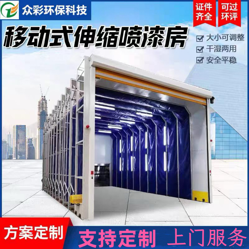 Mobile Retractable Spray Paint Booth, Track-Type Electric Folding Car Paint Booth, Furniture Dust-Free Sanding Room