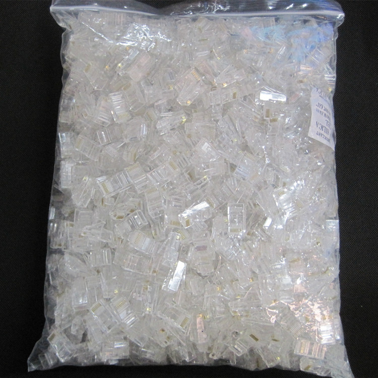 CAT5E³¬ÎåÀàÍøÂçË®¾§Í· °Ëо8P8C ÍøÏßË®¾§Í· RJ45Õû°ü1000¸öÍÆ¬