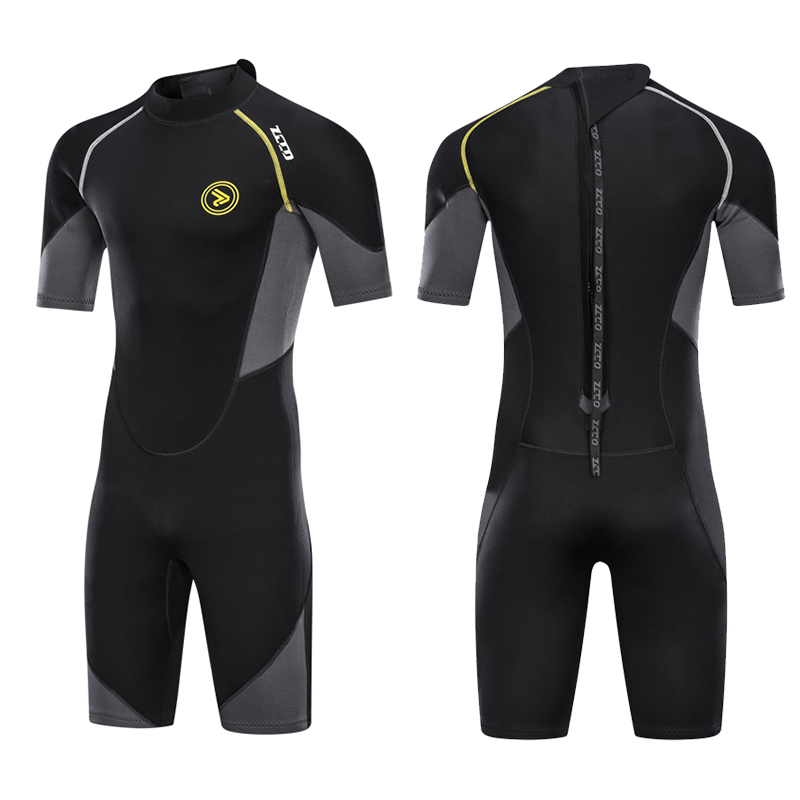 1.5/2/3mm Short-Sleeved One-Piece Wetsuit Warm Instructor Swimsuit Men's Large Size Shorts Snorkeling Motorcycling Surfing