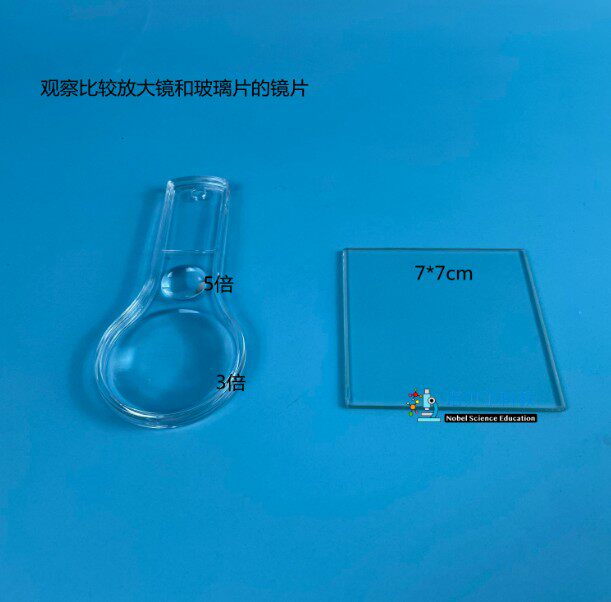 放大镜3倍5倍玻璃片7*7cm诺贝尔科教实验材料