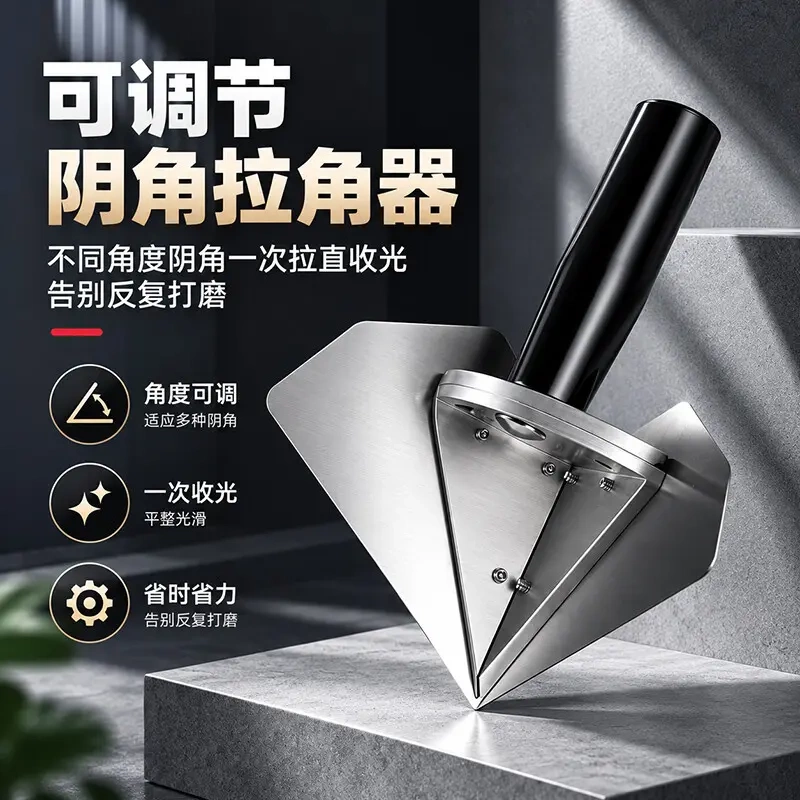 Adjustable Stainless Steel Thickened Corner Scraper Multi-Functional Putty Scraper Painting Tool for Oil Painting Professionals Adjustable Stainless Steel Thickened Corner Scraper Multi-Functional Putty Scraper Painting Tool for Oil Painting Professionals