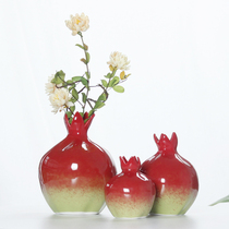  Ceramic living room small vase good-looking creative decoration pomegranate plug dried flower vase Simple home decoration Dining table bottle