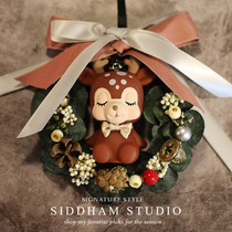 Ydeg Ping An Eternal Flower Car Hangpin Car Expanded Fragmented Flower Car Bell Decorated with Fragrance Mirror