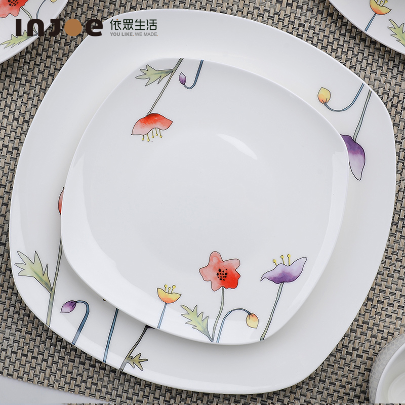 Tangshan dishes of household ceramic bowl chopsticks ipads porcelain tableware for domestic Korean always rainbow such as bowl bowl