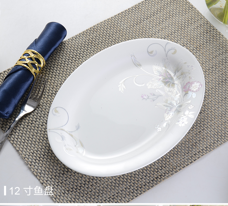 Ipads China tableware suit dishes suit household of Chinese style bowl dish continental plate plate composite ceramic bowl chopsticks for dinner