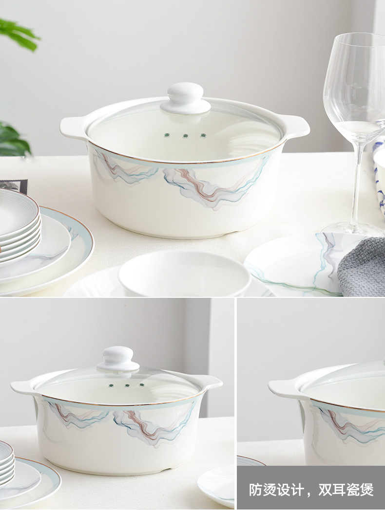 "According to the high temperature curing casseroles, stew pot ceramic pot soup pot stew flame household gas porcelain clay pot