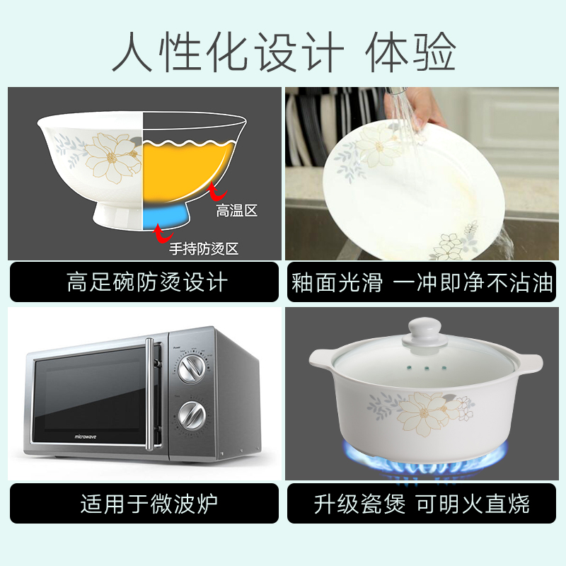 "According to the tangshan ipads porcelain tableware suit dishes European dishes suit household contracted style ceramic dish bowl chopsticks