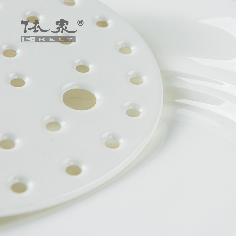 Fruit bowl creative dishes dumplings plate waterlogging under caused by excessive rainfall double - layer plate ipads porcelain plate ceramic household porcelain