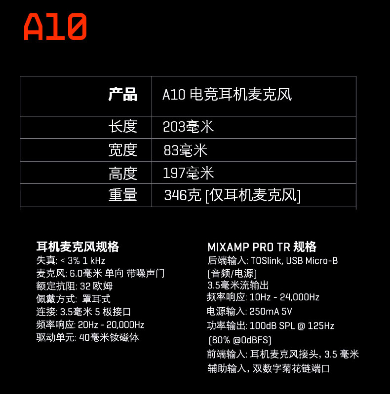ASTROA10电竞耳机麦克风