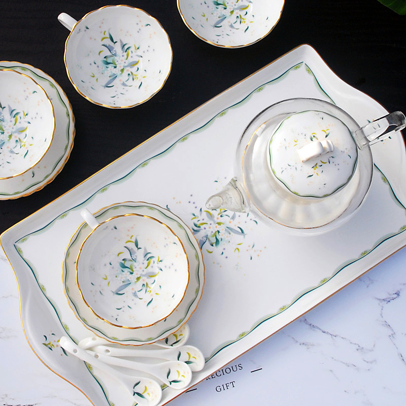 European in fruit tea coffee household porcelain candle heating English afternoon teapot teapot set