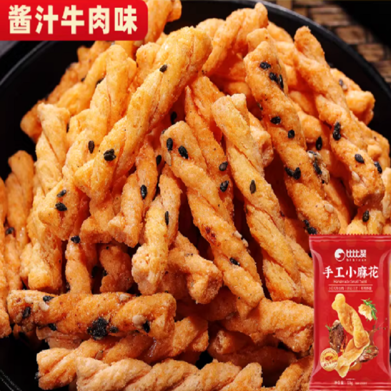比比赞酱香牛肉味小麻花45g*4袋