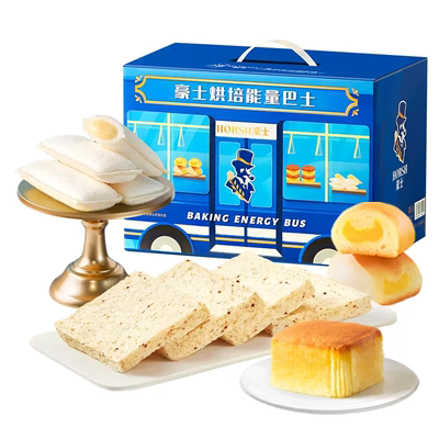 豪士能量巴士礼盒面包吐司蛋糕休闲零食健康早餐乳酸菌小口袋整箱