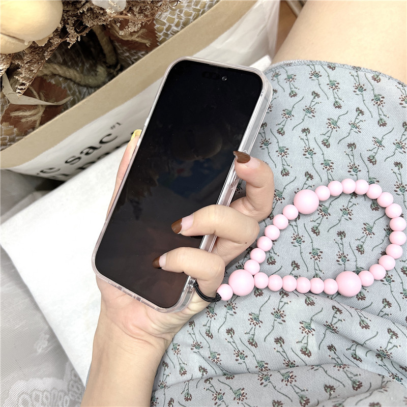 Braccialetto elastico magnetico rosa tenero con cuore di fragola, perline, adatto per 14 creatività, 15 corde appese al polso_voghion.com