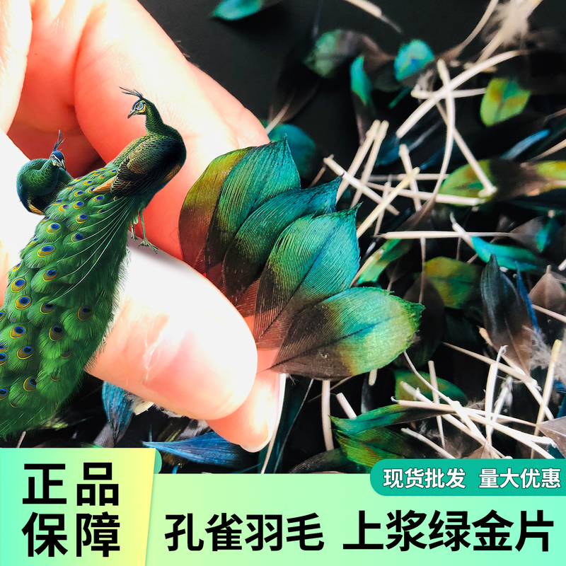 Real Peacock Feathers, Blue Pieces, Hand-Made Feathers, DIY Jewelry Accessories, Green and Gold Feather Material Package