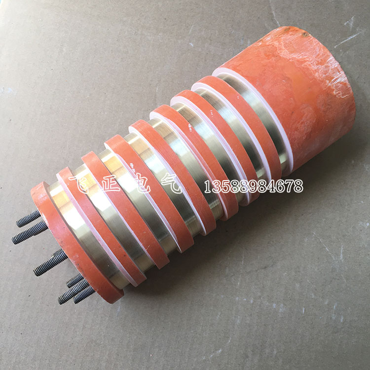 8-way collector ring inner diameter 45 outer diameter 100 height 225 height 225 with seat conductive slip ring 8 ring copper ring carbon brush holder assembly