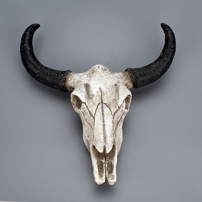 Retro Sheep Head Cow Skull Wall-mounted Resin Handiwork Christmas Decorations Festival Goat Corner Magic Home
