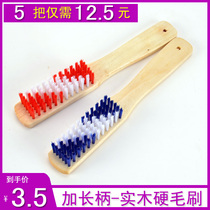 Shoe brush bristle household does not hurt shoes solid wood handle long handle multi-function cleaning brush Laundry brush plate brush Shoe brush