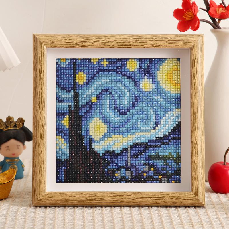 Framed Diamond Painting 2026 New Style Van Gogh Starry Night Sunflower Beginner DIY Diamond Full Coverage Cross-Stitch Display Stand Framed Diamond Painting 2026 New Style Van Gogh Starry Night Sunflower Beginner DIY Diamond Full Coverage Cross-Stitch Display Stand