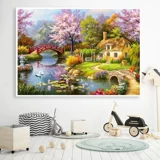 Новые бриллианты с каркасом в ресторане спальни с бриллиантами слегка вышитые бриллианты с бриллиантами -кросс -пейзаж