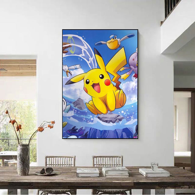 2023 ການແຕ້ມຮູບເພັດໃຫມ່ 5D Pikachu Diamond Cross Stitch ເພັດເຕັມຫ້ອງນອນຂອງເດັກນ້ອຍກາຕູນ Animation Handmade ຂະຫນາດນ້ອຍ