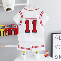 Boys summer clothes foreign atmosphere 2 childrens summer clothes Net red summer childrens clothing tide 1 year old baby short sleeve sports suit