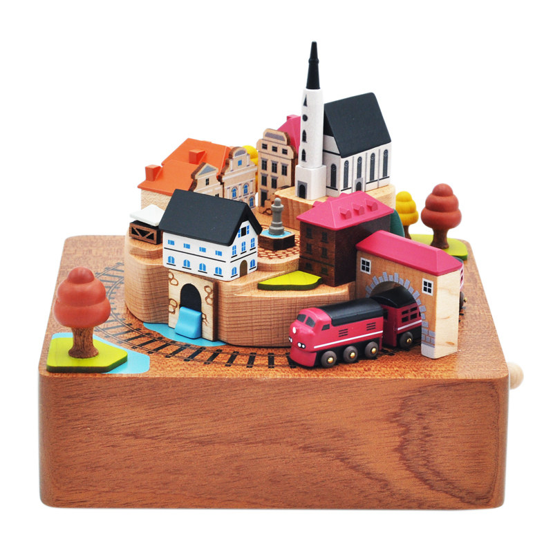 Jeancard music box train Taiwan wooden music box to send girls and children Tanabata Valentine's Day gift gift